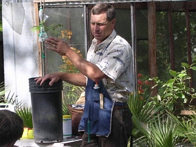 Dr. Larry Stein demonstrating tree grafting